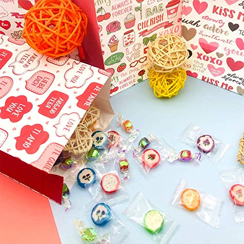 12pcs Valentine’s Day Gift Bags, Goodie Bags, Valentine Candy Bags, Gift Bags for Lover, Treat Bags for Boyfriend, Girlfriend, Birthday Party Decor with 2 sheets of stickers