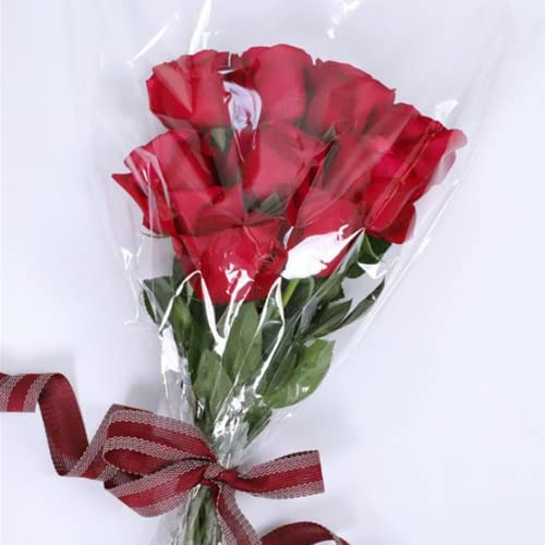 100 Pcs flower packaging transparent bag,flowers bouquet sleeve transparent cellophane Suitable for flower shop, shopping mall flower packaging