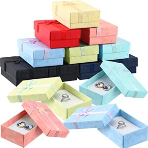 72 pieces jewelry gift boxes set empty jewelry boxes small gift boxes for jewelry cardboard boxes for jewelry packaging with ribbon bowknot for anniversaries weddings birthday, 8 colors