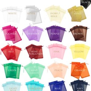 50 Pcs Mixed Colors - Chosen by Random 2x3 Sheer Drawstring Organza Bags Jewelry Pouches Wedding Party Favor Gift Bags Gift Bags Candy Bags [Kyezi Design and Craft]