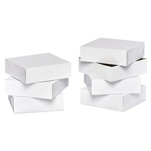 american greetings square white gift boxes with lids for birthdays, easter, mother’s day, father’s day, graduation and all occasions, (6-boxes, 9” x 9”)