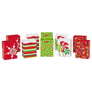 image arts 5″ small holiday gift bags, peppermint (pack of 10)