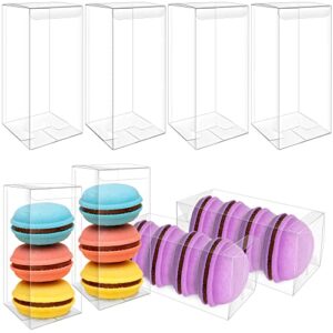 oomcu 32 pcs clear plastic gift favor boxes,2.75″ x 2.75″ x 6.25″,transparent rectangle cube candy chocolate cookies treat pet box for christmas,wedding,party,baby shower,bridal shower,gift wrapping