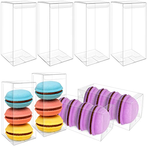 Oomcu 32 PCS Clear Plastic Gift Favor Boxes,2.75" x 2.75" x 6.25",Transparent Rectangle Cube Candy Chocolate Cookies Treat PET Box for Christmas,Wedding,Party,Baby Shower,Bridal Shower,Gift Wrapping