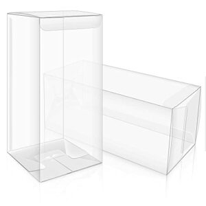 Oomcu 32 PCS Clear Plastic Gift Favor Boxes,2.75" x 2.75" x 6.25",Transparent Rectangle Cube Candy Chocolate Cookies Treat PET Box for Christmas,Wedding,Party,Baby Shower,Bridal Shower,Gift Wrapping