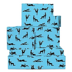 central 23 anniversary wrapping paper – funny rude gift wrap for wife husband or partner – bridal shower wrapping paper for women – comes with fun stickers – made in the uk