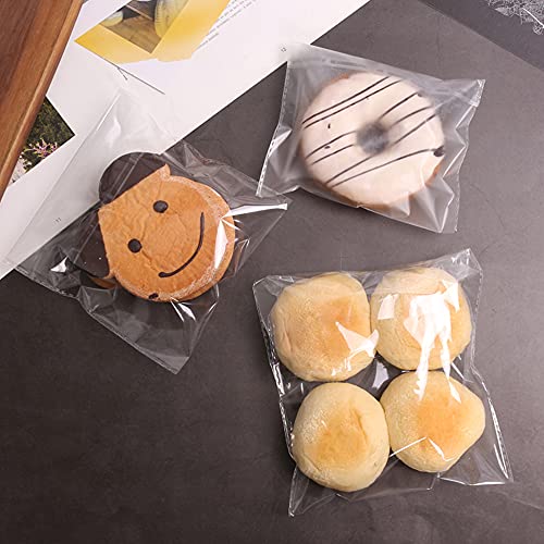 KnR Harmony Square Cello Bags 4x4 500pcs Resealable Cellophane Bags Self Adhesive Plastic Bags for Cookie Bakery Candy Soap Cards Snacks Food Treat Gift Favor 6 Sizes to Choose from