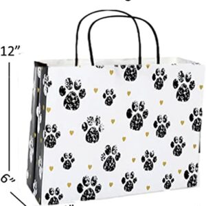 Pooch Paw Doogie Print Paper Large Shopper Gift Bag Quantity of 5