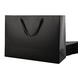 malicplus 12 extra large gift bags 16x6x12 inches, matte black large gift bags with handles for all occasions grain texture finish