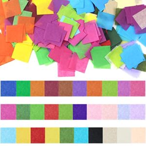 rykomo 6000 sheets tissue paper squares, 30 assorted colors art rainbow tissue paper tissue mosaic squares for diy projects arts craft scrapbooking classroom activities (3 x 3cm)