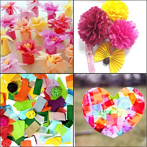 RYKOMO 6000 Sheets Tissue Paper Squares, 30 Assorted Colors Art Rainbow Tissue Paper Tissue Mosaic Squares for DIY Projects Arts Craft Scrapbooking Classroom Activities (3 x 3cm)