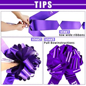 Happy Birthday Car Bow Big Car Ribbon Bow Large Gift Wrapping Bow Giant Bow for Car Decorative Huge Pull Bow for Christmas Party Birthday Car Decoration (Purple,20 Inches)