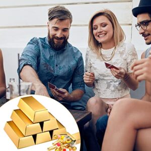 40 Pieces Gold Bars Fake Gold Bar Gift Box Golden Favor Boxes Foil Treasure Boxes Paper Golden Brick Casino Pirate Theme Party Supplies for Candy, Treats, Toys, Crafts Decoration, 5.5 x 3.2 Inches