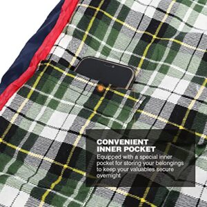 REDCAMP Outdoors Cotton Flannel Sleeping Bag for Camping Backpacking, Warm and Comfortable Envelope Sleeping Bags with 2/3/4lbs Filling, Green Plaid