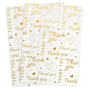 100 sheets thank you tissue paper bulk,thank you tissue paper for small business,packaging tissue paper for gift bags,thank you packaging tissue paper,14 x 20 inch (gold)