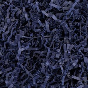 magicwater supply crinkle cut paper shred filler (4 oz) for gift wrapping & basket filling – navy blue