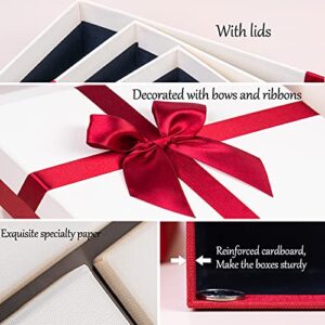 Eerbaier Gift Boxes with lids for Presents, Red Gift Box with Cream Lids, Nested Red Boxes for Gift, Gift Wrap Box Suitable for All Occasions (Red/Cream)