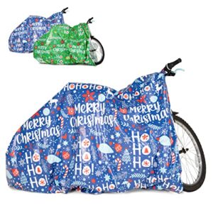 bike gift bag 2 pack – giant christmas gift bags for huge gifts – 72”x60” bicycle oversized jumbo extra large xmas present gift bags plastic wrapping sack – heavy duty pack with tags & string ties