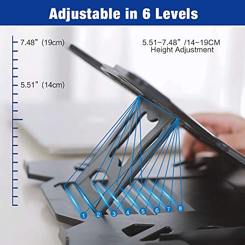 BESIGN Adjustable Laptop Stand, Ergonomic Riser Notebook Computer Holder Stand Compatible with Air, Pro, Dell XPS, HP, Lenovo More 10-15.6" Laptops, Black