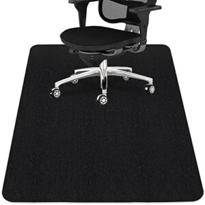 sycoodeal office chair mat,computer gaming desk chair mat,carpet for hard wood & tile floor,large anti-slip floor protector rug,anti-slip home chair mat,easy to clean,48″ x 36″ black