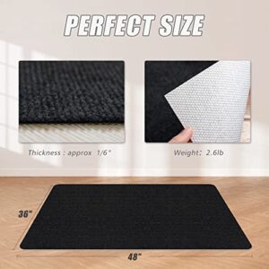Sycoodeal Office Chair Mat,Computer Gaming Desk Chair Mat,Carpet for Hard Wood & Tile Floor,Large Anti-Slip Floor Protector Rug,Anti-Slip Home Chair Mat,Easy to Clean,48" X 36" Black