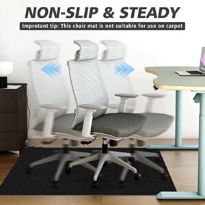 Sycoodeal Office Chair Mat,Computer Gaming Desk Chair Mat,Carpet for Hard Wood & Tile Floor,Large Anti-Slip Floor Protector Rug,Anti-Slip Home Chair Mat,Easy to Clean,48" X 36" Black