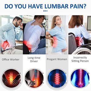 Villsure Lumbar Support Pillow, Memory Foam Back Cushion Pillow for Office Chair,Computer/Car Seat and Wheelchair with Breathable 3D Mesh ,Ergonomic Orthopedic Backrest for Back Pain Relief