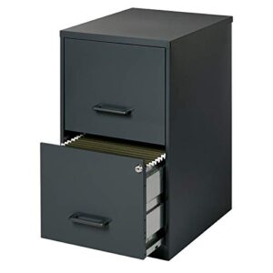 scranton & co metal 2 drawer letter file cabinet in black