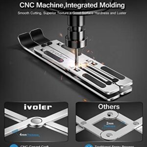 ivoler Laptop Stand, Laptop Holder Riser Computer Tablet Stand, 6 Angles Adjustable Aluminum Ergonomic Foldable Portable Desktop Holder Compatible with MacBook,iPad, HP, Dell, Lenovo 10-15.6” Silver