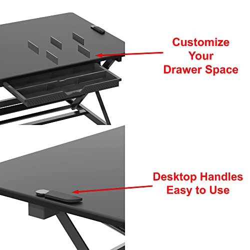 SHW 32-Inch Height Adjustable Standing Desk Converter Riser Workstation, Black