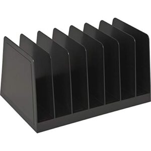 Desktop File Organizer, 7 Compartments Office File Sorter, for Easy access to your files, Invoices, Letters and more - 4.5" Height x 8.8" Width x 5.5" Depth - Black, Eco-Friendly