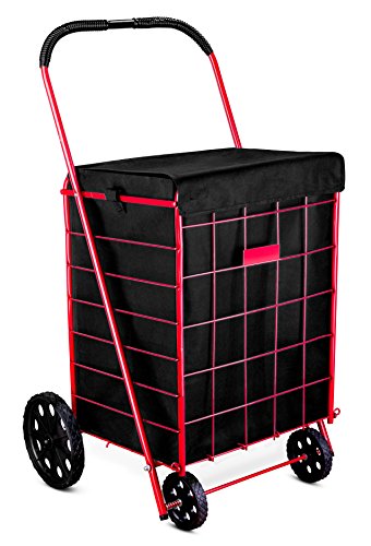 Shopping Cart Liner - 18" X 15" X 24" - Square Bottom Fits Snugly Into a Standard Shopping Cart. Cover and Adjustable Straps for Easy and Secure Attachment. Made from Waterproof Material, Black