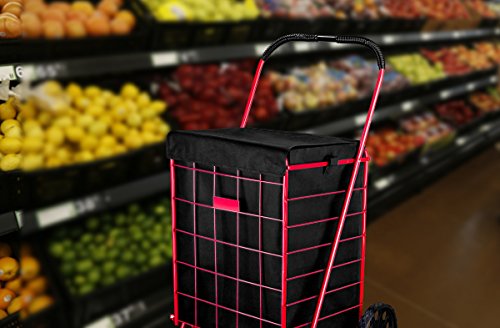 Shopping Cart Liner - 18" X 15" X 24" - Square Bottom Fits Snugly Into a Standard Shopping Cart. Cover and Adjustable Straps for Easy and Secure Attachment. Made from Waterproof Material, Black