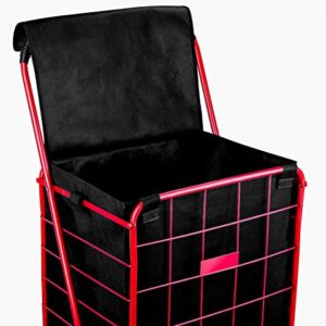 Shopping Cart Liner - 18" X 15" X 24" - Square Bottom Fits Snugly Into a Standard Shopping Cart. Cover and Adjustable Straps for Easy and Secure Attachment. Made from Waterproof Material, Black