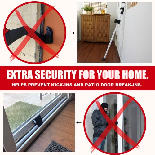 Securityman 2-in-1 Door Security Bar with Alarm & Sliding Door Stopper Security Bar with 120db Loud Alert Siren - Durable & Rugged Iron, Sturdy on Most Floors & Windows (Protects Against Scratches)