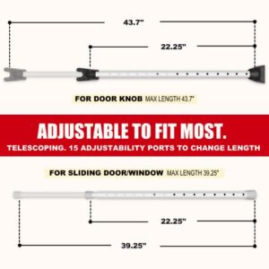 Securityman 2-in-1 Door Security Bar with Alarm & Sliding Door Stopper Security Bar with 120db Loud Alert Siren - Durable & Rugged Iron, Sturdy on Most Floors & Windows (Protects Against Scratches)