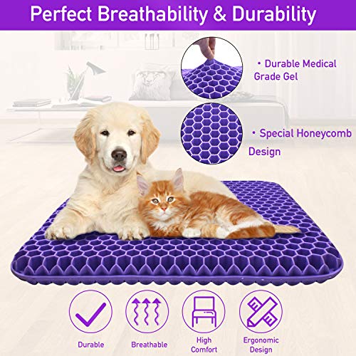 Gel Seat Cushion for Long Sitting Double Thick Gel Seat Cushion with Non-Slip Cover Gel Seat Cushion for Pressure Sores Breathable Honeycomb Cushion for Office Chair Wheelchair to Relief Sciatica Pain