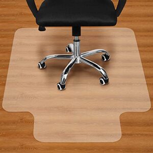 beswin office chair mat for hardwood floor – 36″x48″ clear pvc desk chair mat – heavy duty floor protector for home or office – easy clean and flat without curling