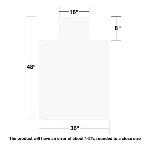 BesWin Office Chair Mat for Hardwood Floor - 36"x48" Clear PVC Desk Chair Mat - Heavy Duty Floor Protector for Home or Office - Easy Clean and Flat Without Curling