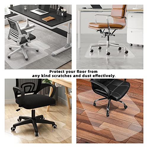 BesWin Office Chair Mat for Hardwood Floor - 36"x48" Clear PVC Desk Chair Mat - Heavy Duty Floor Protector for Home or Office - Easy Clean and Flat Without Curling