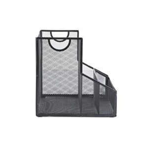 Mind Reader DEEPORG-BLK Metal Mesh Large File Storage Basket For A4 Paper, Legal Documents, Folder & Magazine Holder, Office Organization, Black Deep Org