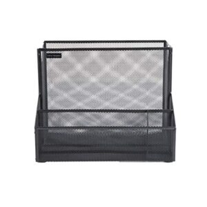 Mind Reader DEEPORG-BLK Metal Mesh Large File Storage Basket For A4 Paper, Legal Documents, Folder & Magazine Holder, Office Organization, Black Deep Org