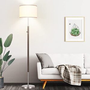 【upgraded】 dimmable floor lamp, 1000 lumens led bulb included, floor lamps for living room simple standing lamp with white lamp shade, modern tall lamps for living room bedroom office dining room
