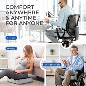 4 Inch Extra Thick Seat Cushion, Dual Layer Memory Foam Chair Cushions, Comfort Seat Cushions for Office Chair, Butt Back Pain Sciatica Coccyx Relief, Strong Support & Sit Longer Not Tired