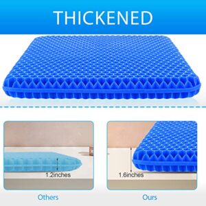 Gel Seat Cushion for Long Sitting (Thick & Extra Large), Gel Cushion for Wheelchair Soft, Gel Chair Cushion Comfy, Gel Car Seat Cushion Breathable, Gel Seat Cushion for Office Chair for Hip Pain