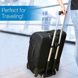 RMS Folding Luggage Cart - Lightweight Aluminum Collapsible and Portable Fold Up Dolly for Travel, Moving and Office Use (Black)