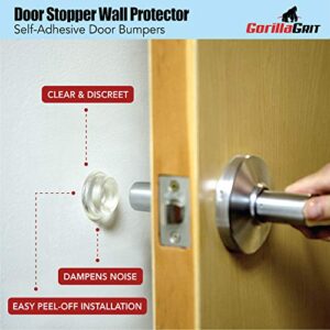 Door Stopper Wall Protector [4 Pack] - Clear Self Adhesive Rubber Door Bumpers. Prevent Damage to Walls from Door Knobs Handles - Door Stop