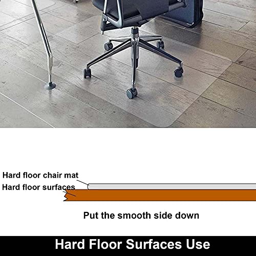 AiBOB Office Chair Mat for Hardwood Floors, 45 X 53 in, Heavy Duty Floor Mats for Computer Desk, Easy Glide for Chairs, Flat Without Curling, Clear