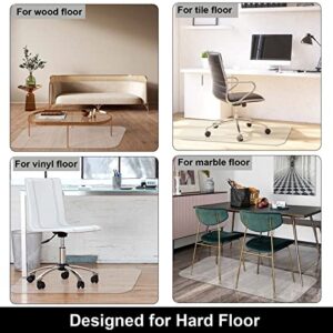 AiBOB Office Chair Mat for Hardwood Floors, 45 X 53 in, Heavy Duty Floor Mats for Computer Desk, Easy Glide for Chairs, Flat Without Curling, Clear