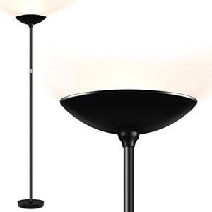boostarea floor lamp, standing lamp, 20w 2000lm led torchiere floor lamp, stepless dimmable, touch control, 3000k daylight, 50000hrs lifespan, floor lamps for living room, standing lamps for bedroom